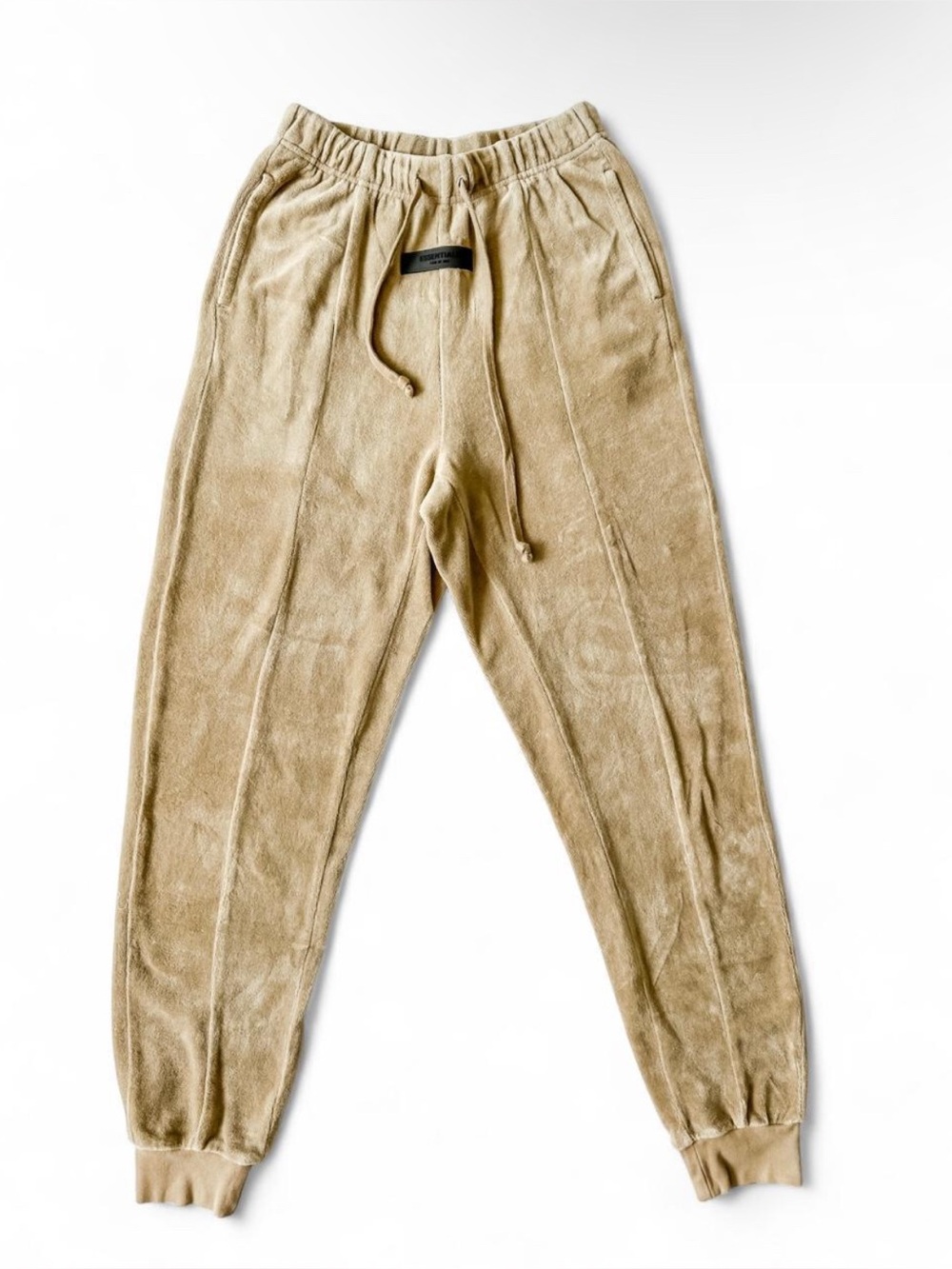 Fear of God Essentials Women’s Tan Velour Jogger Sweatpants - Size XXSmall